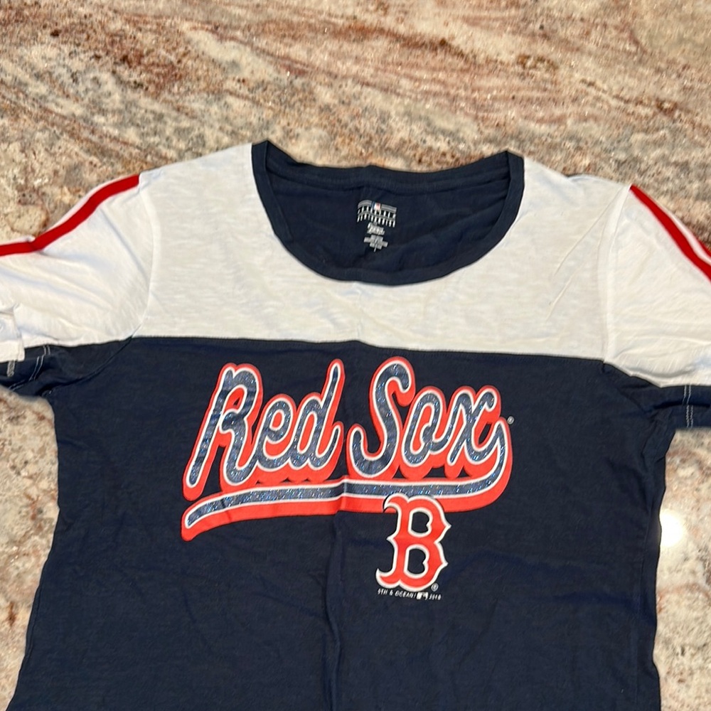 Red Sox Womens Shirt - Navy and White